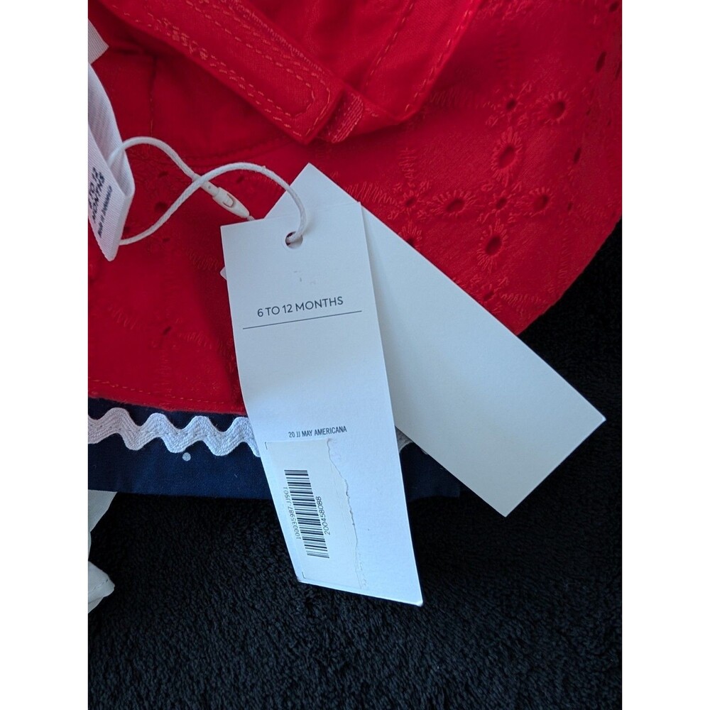 NWT Janie and Jack Baby 6-12 Months Ric Rac Dot Matching Poplin Set Americana... - Picture 4 of 8